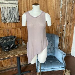 Leith Sheer Blush Pink Asymmetric Tank Top